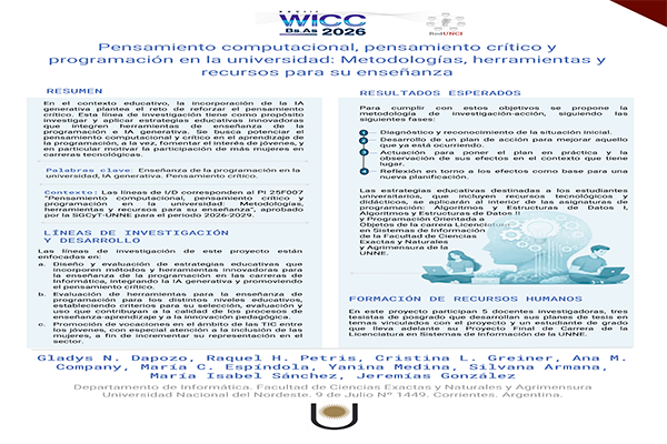 Pensamiento Computacional, Pensamiento Crítico y Programación en la Universidad
